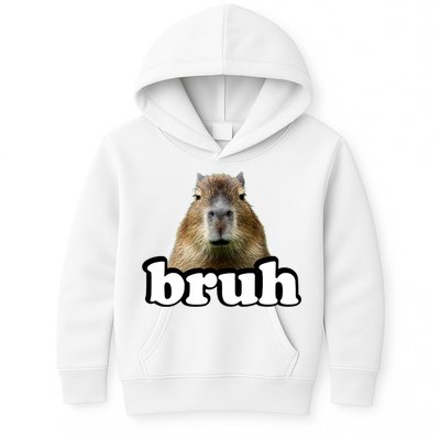 Bruh Capybara Meme Funny Bruh Saying Kids Hoodie
