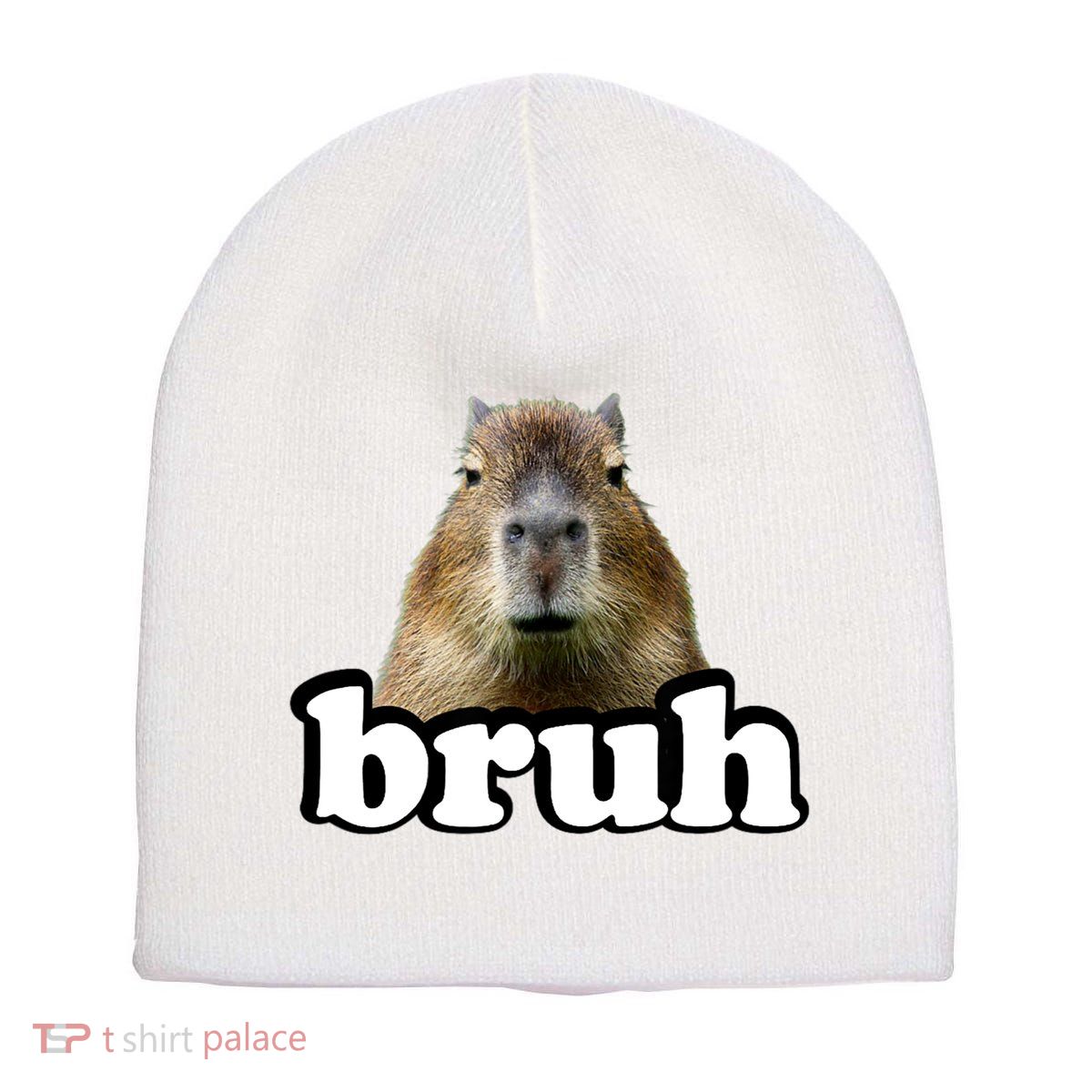 Bruh Capybara Meme Funny Bruh Saying Short Acrylic Beanie