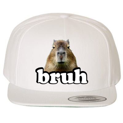 Bruh Capybara Meme Funny Bruh Saying Wool Snapback Cap