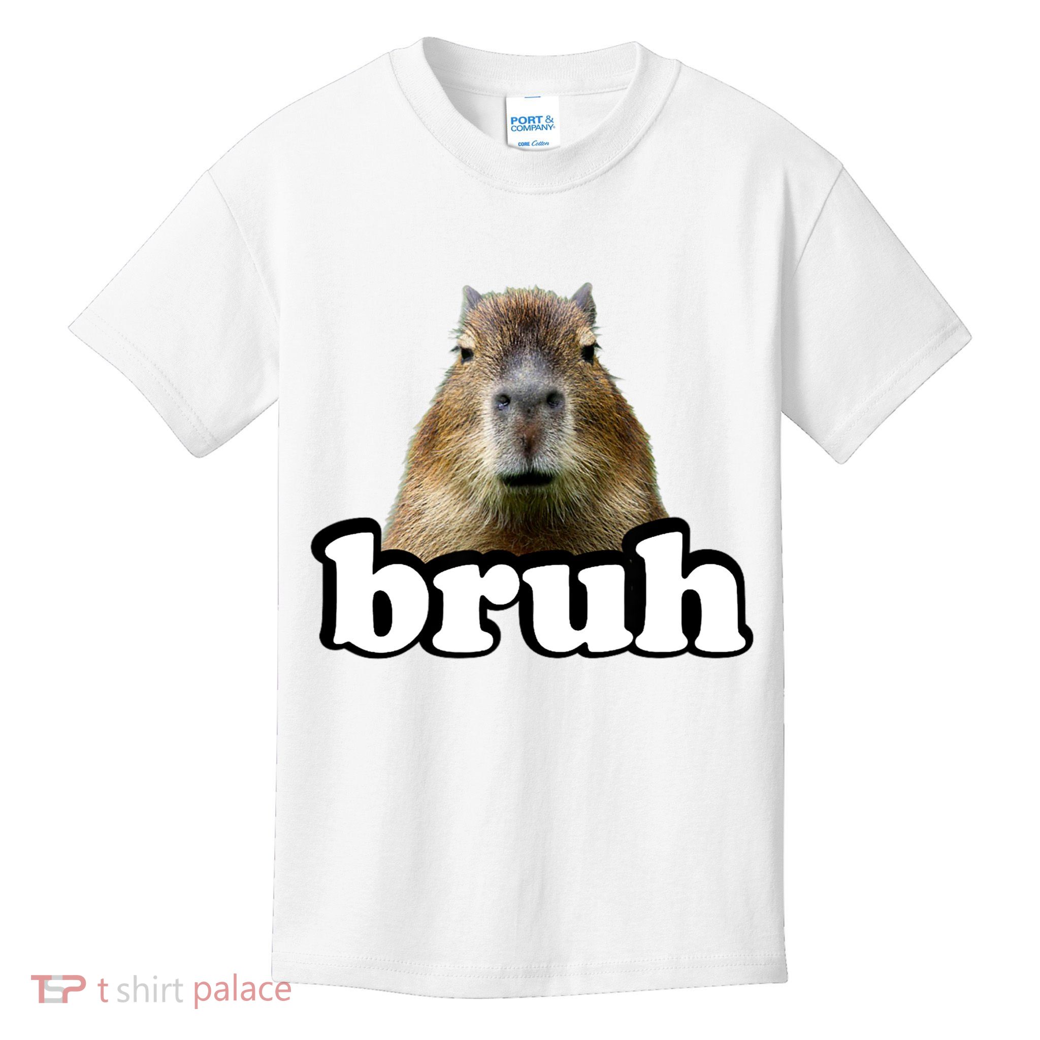 Bruh Capybara Meme Funny Bruh Saying Kids T-Shirt