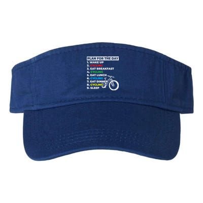 Bicycle Cyclists My Plan For The Day Mountain Biking Cycling Gift Valucap Bio-Washed Visor