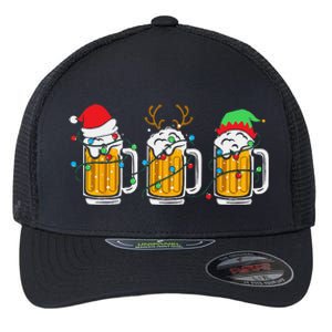 Beer Christmas Mug Santa Reinbeer Xmas Tree Lights Funny Funny Flexfit Unipanel Trucker Cap