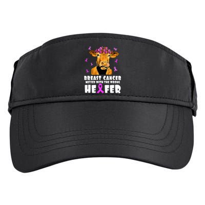 Breast Cancer Messed With The Wrong Heifer Strong Farmer Adult Drive Performance Visor