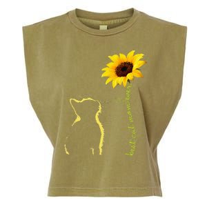 Best Cat Mom Ever Sunflower Mothers Day Gifts For Cat Lover Garment-Dyed Women's Muscle Tee