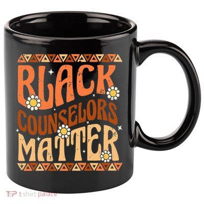 Black Counselors Matter Black History Month Retro Groovy 11oz C Handle Ceramic Mug