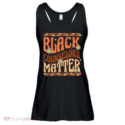 Black Counselors Matter Black History Month Retro Groovy Ladies Essential Flowy Tank