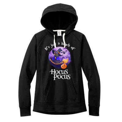 Black Cat Moon Funny Halloween Costume Bunch Of Hocus Pocus Women's Fleece Hoodie