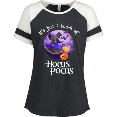 Black Cat Moon Funny Halloween Costume Bunch Of Hocus Pocus Enza Ladies Jersey Colorblock Tee