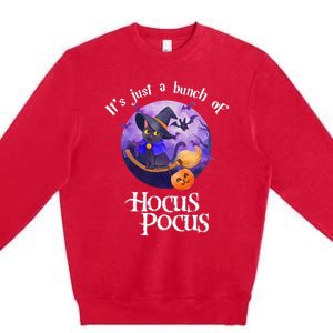 Black Cat Moon Funny Halloween Costume Bunch Of Hocus Pocus Premium Crewneck Sweatshirt