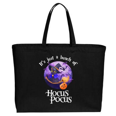 Black Cat Moon Funny Halloween Costume Bunch Of Hocus Pocus Cotton Canvas Jumbo Tote