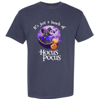 Black Cat Moon Funny Halloween Costume Bunch Of Hocus Pocus Garment-Dyed Heavyweight T-Shirt