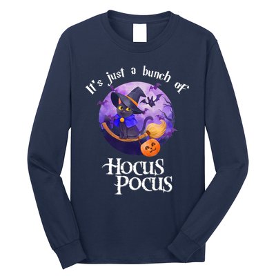 Black Cat Moon Funny Halloween Costume Bunch Of Hocus Pocus Long Sleeve Shirt