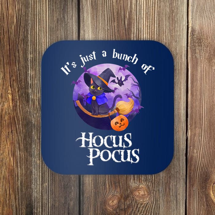 Black Cat Moon Funny Halloween Costume Bunch Of Hocus Pocus Coaster