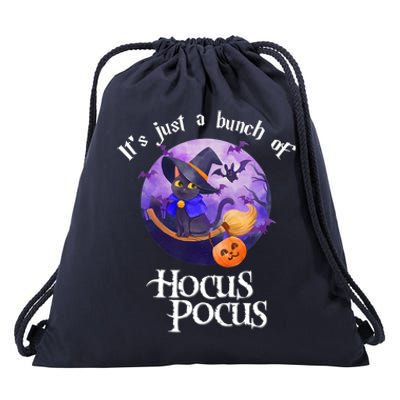 Black Cat Moon Funny Halloween Costume Bunch Of Hocus Pocus Drawstring Bag