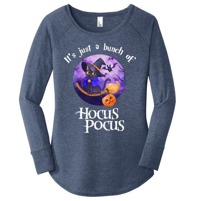 Black Cat Moon Funny Halloween Costume Bunch Of Hocus Pocus Women's Perfect Tri Tunic Long Sleeve Shirt