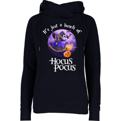 Black Cat Moon Funny Halloween Costume Bunch Of Hocus Pocus Womens Funnel Neck Pullover Hood