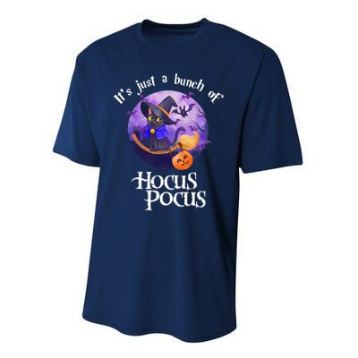 Black Cat Moon Funny Halloween Costume Bunch Of Hocus Pocus Performance Sprint T-Shirt