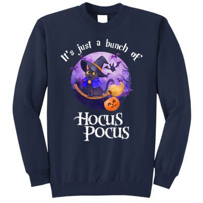 Black Cat Moon Funny Halloween Costume Bunch Of Hocus Pocus Tall Sweatshirt