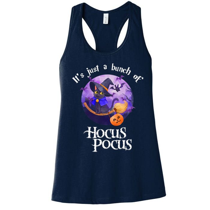 Black Cat Moon Funny Halloween Costume Bunch Of Hocus Pocus Women's Racerback Tank