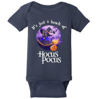 Black Cat Moon Funny Halloween Costume Bunch Of Hocus Pocus Baby Bodysuit