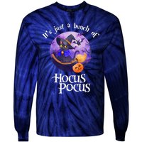 Black Cat Moon Funny Halloween Costume Bunch Of Hocus Pocus Tie-Dye Long Sleeve Shirt