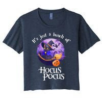 Black Cat Moon Funny Halloween Costume Bunch Of Hocus Pocus Women's Crop Top Tee