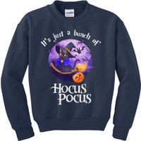 Black Cat Moon Funny Halloween Costume Bunch Of Hocus Pocus Kids Sweatshirt