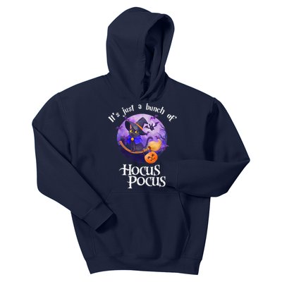 Black Cat Moon Funny Halloween Costume Bunch Of Hocus Pocus Kids Hoodie