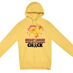 Breast Cancer Messed With The Wrong Chick Premium Pullover Hoodie