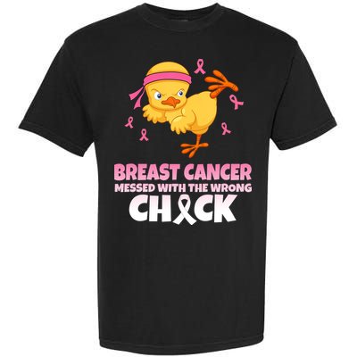Breast Cancer Messed With The Wrong Chick Garment-Dyed Heavyweight T-Shirt