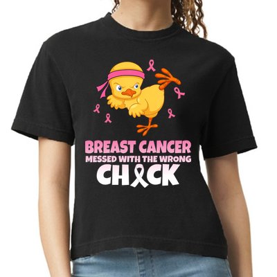 Breast Cancer Messed With The Wrong Chick Comfort Colors Boxy T-Shirt