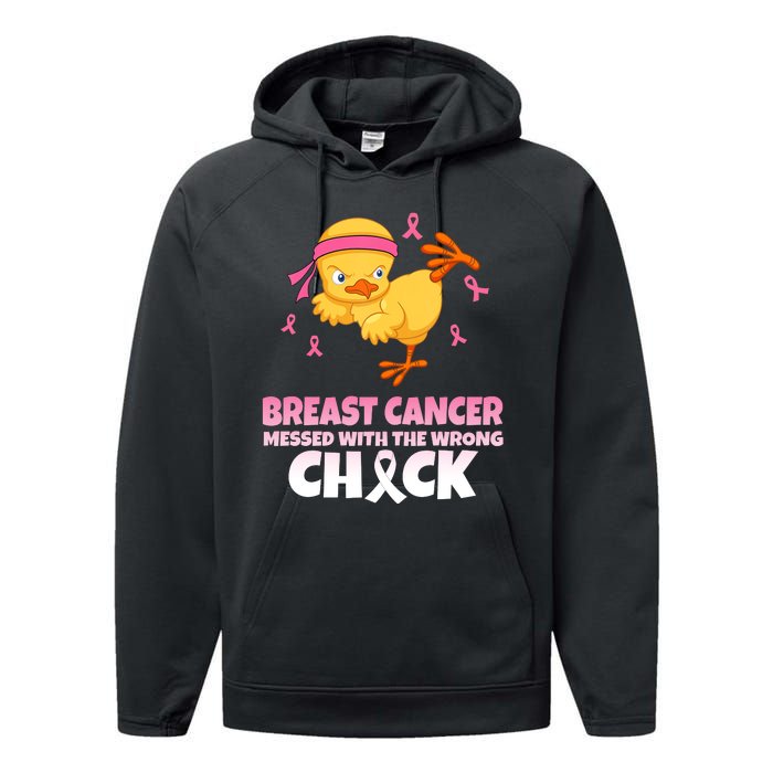 Breast Cancer Messed With The Wrong Chick Performance Fleece Hoodie