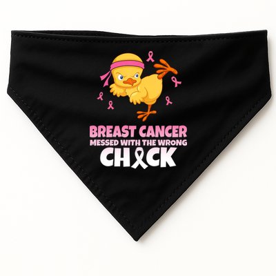 Breast Cancer Messed With The Wrong Chick USA-Made Doggie Bandana