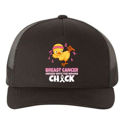 Breast Cancer Messed With The Wrong Chick Yupoong Adult 5-Panel Trucker Hat