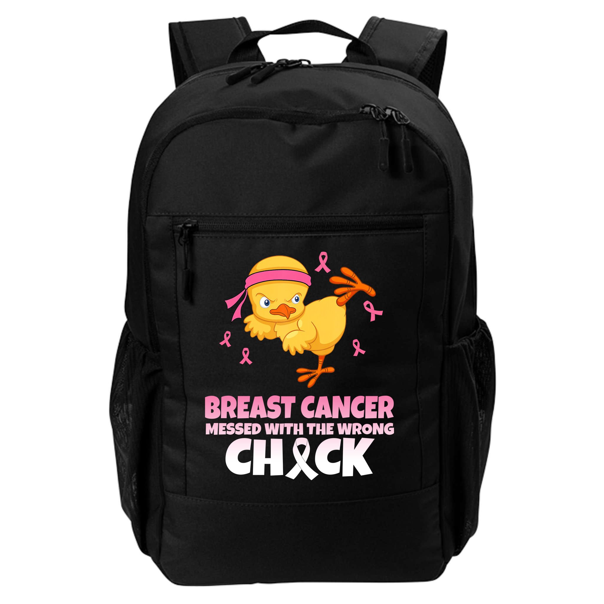 Breast Cancer Messed With The Wrong Chick Backpack