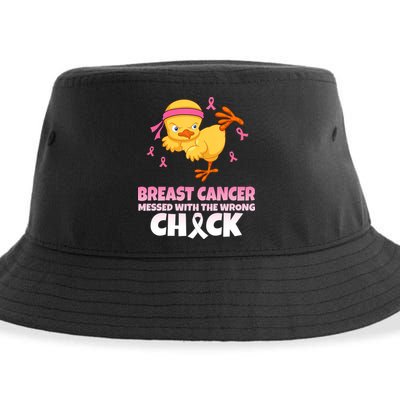 Breast Cancer Messed With The Wrong Chick Sustainable Bucket Hat