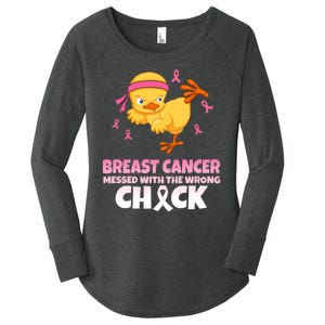 Breast Cancer Messed With The Wrong Chick Women's Perfect Tri Tunic Long Sleeve Shirt