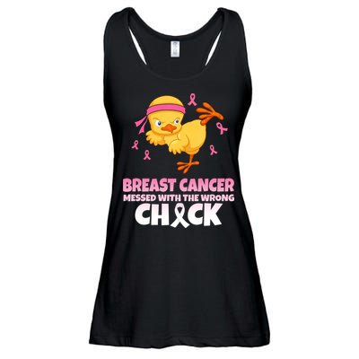 Breast Cancer Messed With The Wrong Chick Ladies Essential Flowy Tank