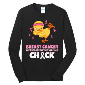 Breast Cancer Messed With The Wrong Chick Tall Long Sleeve T-Shirt