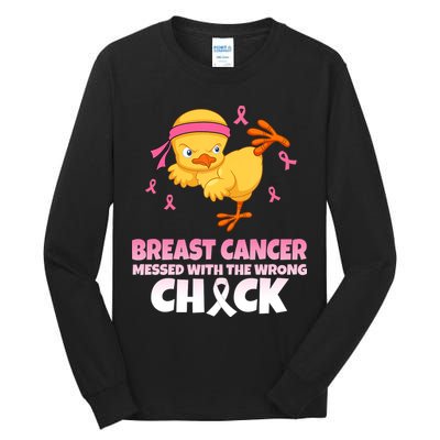 Breast Cancer Messed With The Wrong Chick Tall Long Sleeve T-Shirt