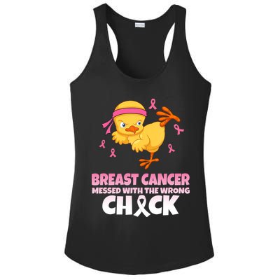Breast Cancer Messed With The Wrong Chick Ladies PosiCharge Competitor Racerback Tank