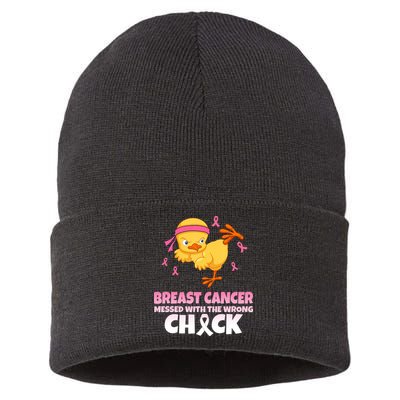 Breast Cancer Messed With The Wrong Chick Sustainable Knit Beanie