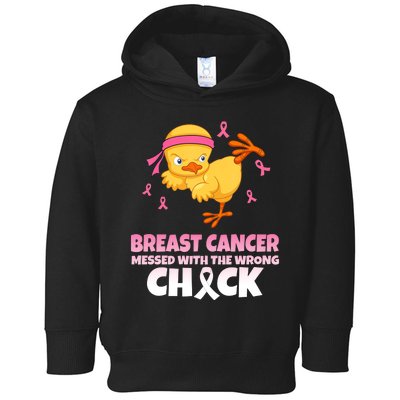 Breast Cancer Messed With The Wrong Chick Toddler Hoodie