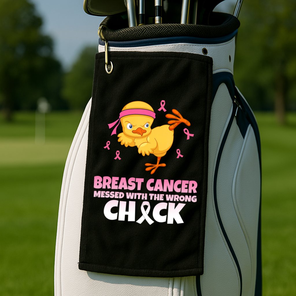 Breast Cancer Messed With The Wrong Chick Golf Towel