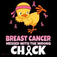 Breast Cancer Messed With The Wrong Chick Women's V-Neck T-Shirt