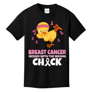 Breast Cancer Messed With The Wrong Chick Kids T-Shirt