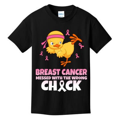 Breast Cancer Messed With The Wrong Chick Kids T-Shirt