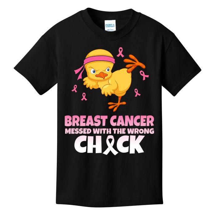 Breast Cancer Messed With The Wrong Chick Kids T-Shirt