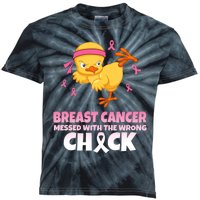 Breast Cancer Messed With The Wrong Chick Kids Tie-Dye T-Shirt