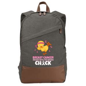 Breast Cancer Messed With The Wrong Chick Cotton Canvas Backpack